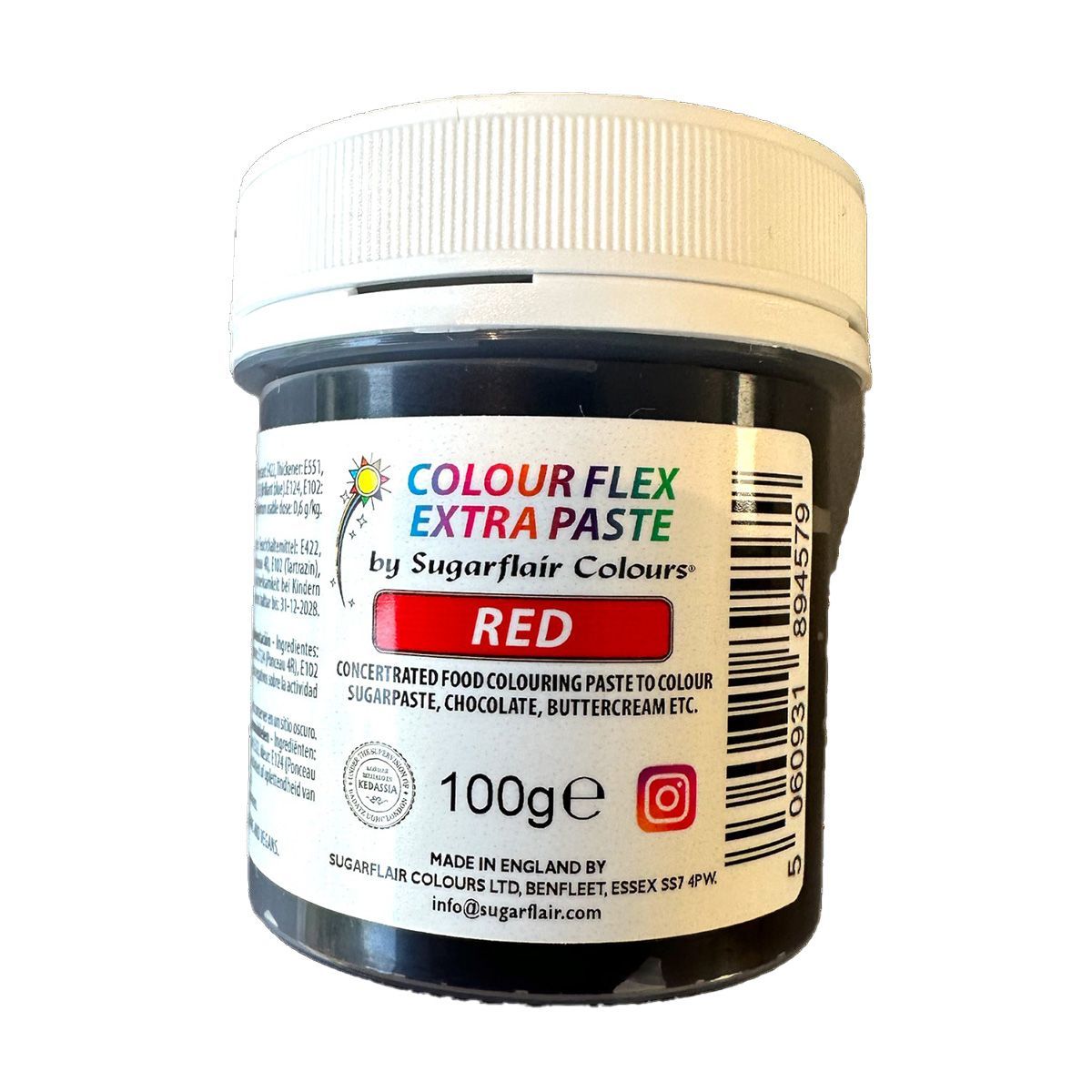 Sugarflair Paste COLOUR FLEX -RED -Χρώμα σε Πάστα Κόκκινη 100γρ ∞∞∞