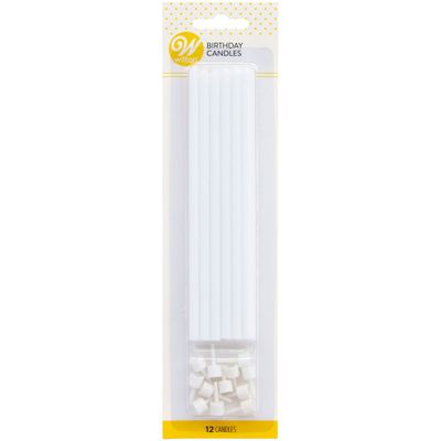 Wilton Birthday Candles Tall WHITE 12 τμχ - Κεράκια Λευκά 15εκ Wilton Birthday Candles Tall WHITE 12 τμχ - Κεράκια Λευκά 15εκ