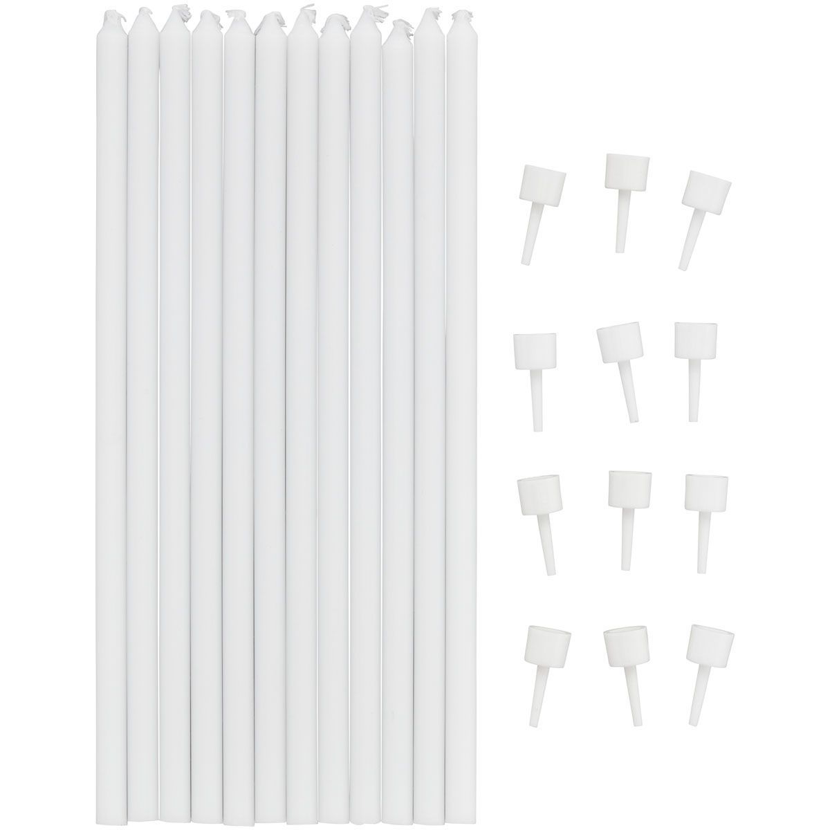 Wilton Birthday Candles Tall WHITE 12 τμχ - Κεράκια Λευκά 15εκ