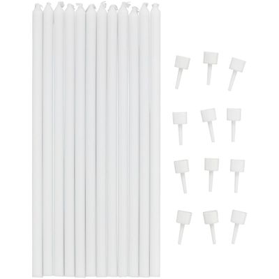 Wilton Birthday Candles Tall WHITE 12 τμχ - Κεράκια Λευκά 15εκ