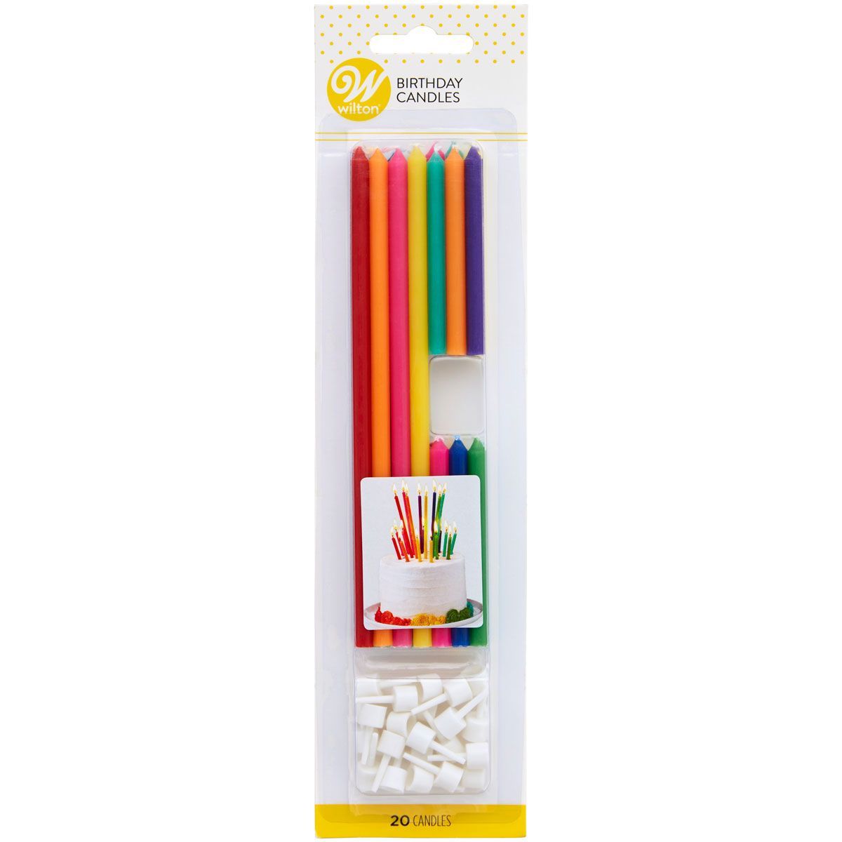 Wilton Birthday Candles Tall &amp; Short Multi 20 τμχ - Πολύχρωμα Κεράκια σε 2 μεγέθη