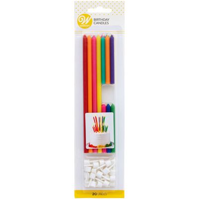 Wilton Birthday Candles Tall &amp; Short Multi 20 τμχ - Πολύχρωμα Κεράκια σε 2 μεγέθη