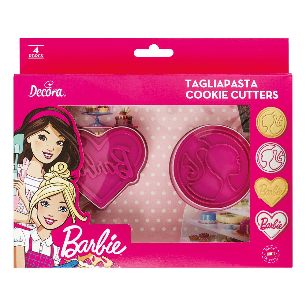 DECORA BARBIE Cutter &amp; Embosser - Σετ 2 τεμ πλαστικά κουπ πατ Μπάρμπι