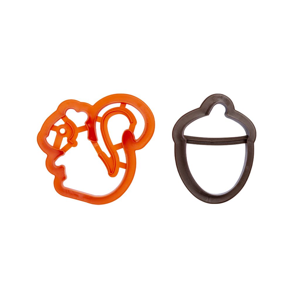 DECORA Cutters -FOREST (SQUIRREL &amp; ACORN) -Σετ 2 πλαστικά κουπ πατ Σκίουρος και Βελανίδι