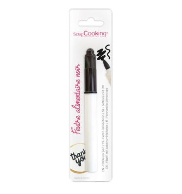 ScrapCooking Edible Ink Pen -Black - Χοντρός μαρκαδόρος με μύτη πινέλου Μαύρος