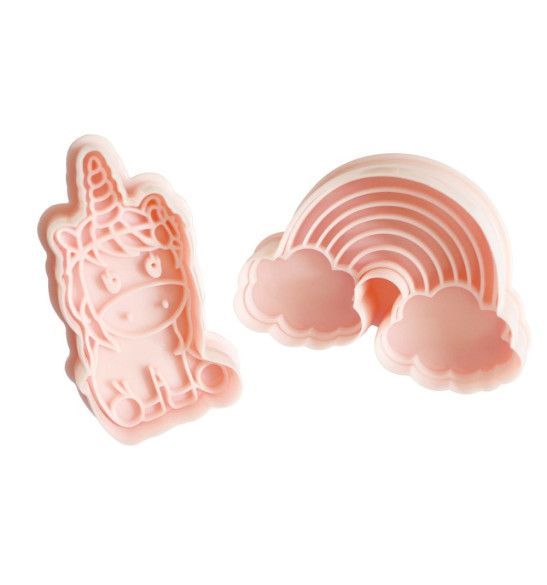 ScrapCooking Set of 2 Plunger Cutters -UNICORN, RAINBOW &amp; CLOUDS - Σετ 2τεμ Κουπ πατ με εκβολέα Μονόκερος και Ουράνιο Τόξο με Σύννεφα