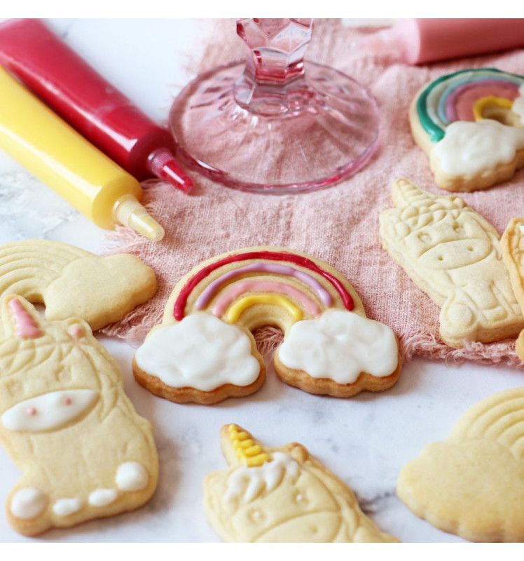 ScrapCooking Set of 2 Plunger Cutters -UNICORN, RAINBOW &amp; CLOUDS - Σετ 2τεμ Κουπ πατ με εκβολέα Μονόκερος και Ουράνιο Τόξο με Σύννεφα