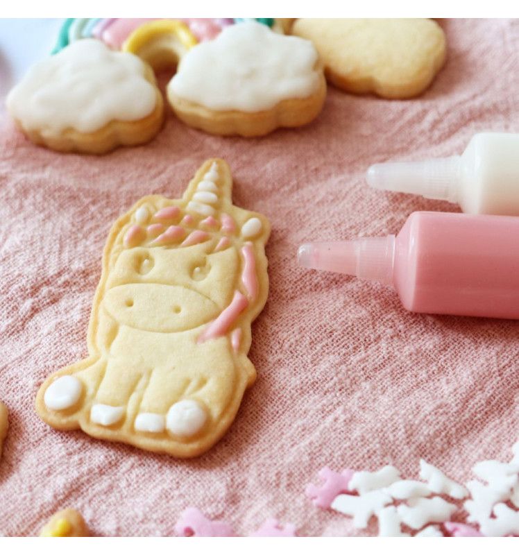 ScrapCooking Set of 2 Plunger Cutters -UNICORN, RAINBOW &amp; CLOUDS - Σετ 2τεμ Κουπ πατ με εκβολέα Μονόκερος και Ουράνιο Τόξο με Σύννεφα