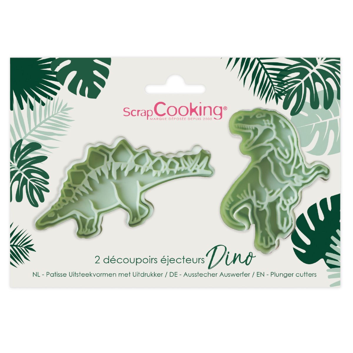 ScrapCooking Set of 2 Plunger Cutters -DINOSAURS - Σετ 2τεμ Πλαστικά Κουπ πατ με εκβολέα Δεινόσαυροι