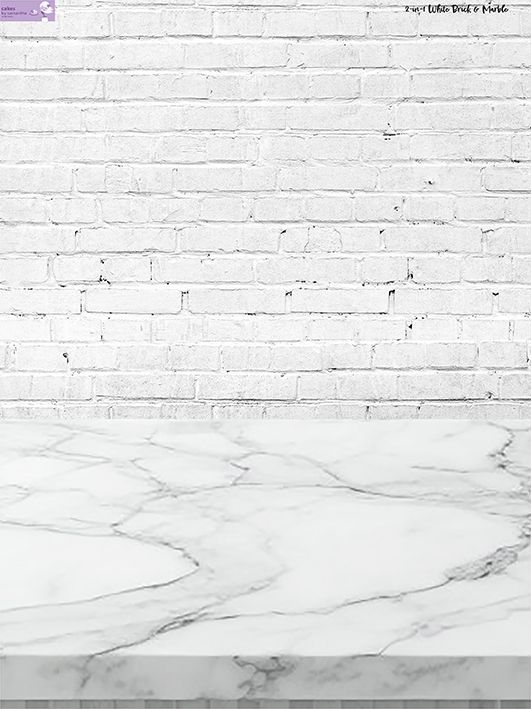 SweetDrops by Cakes By Samantha -Φόντο Φωτογραφίας -2 σε 1 White Brick &amp; Marble  90x120εκ