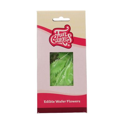 FunCakes Edible Wafer Flowers GREEN LEAVES 50 τμχ - Βρώσιμα Ζαχαρωτά Φύλλα από Φύλλο Βάφλας