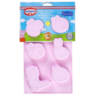 Peppa Pig &amp; Friends Silicone MINI Cake Pan - Φόρμα Ψησίματος Σιλικόνης για Μίνι κεκάκια με θέμα την Πέππα το Γουρουνάκι
