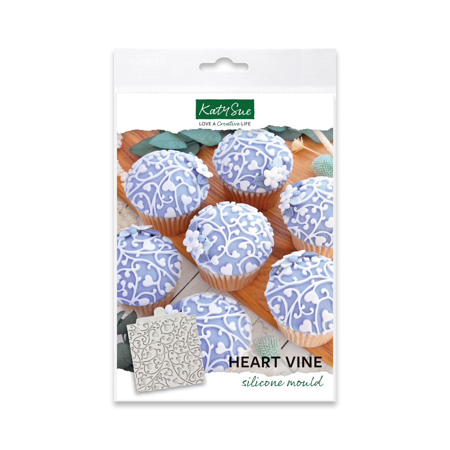 Katy Sue Silicone TEXTURE Mat -HEART VINE- Πατάκι Σιλικόνης Καρδιές σε κλαδιά