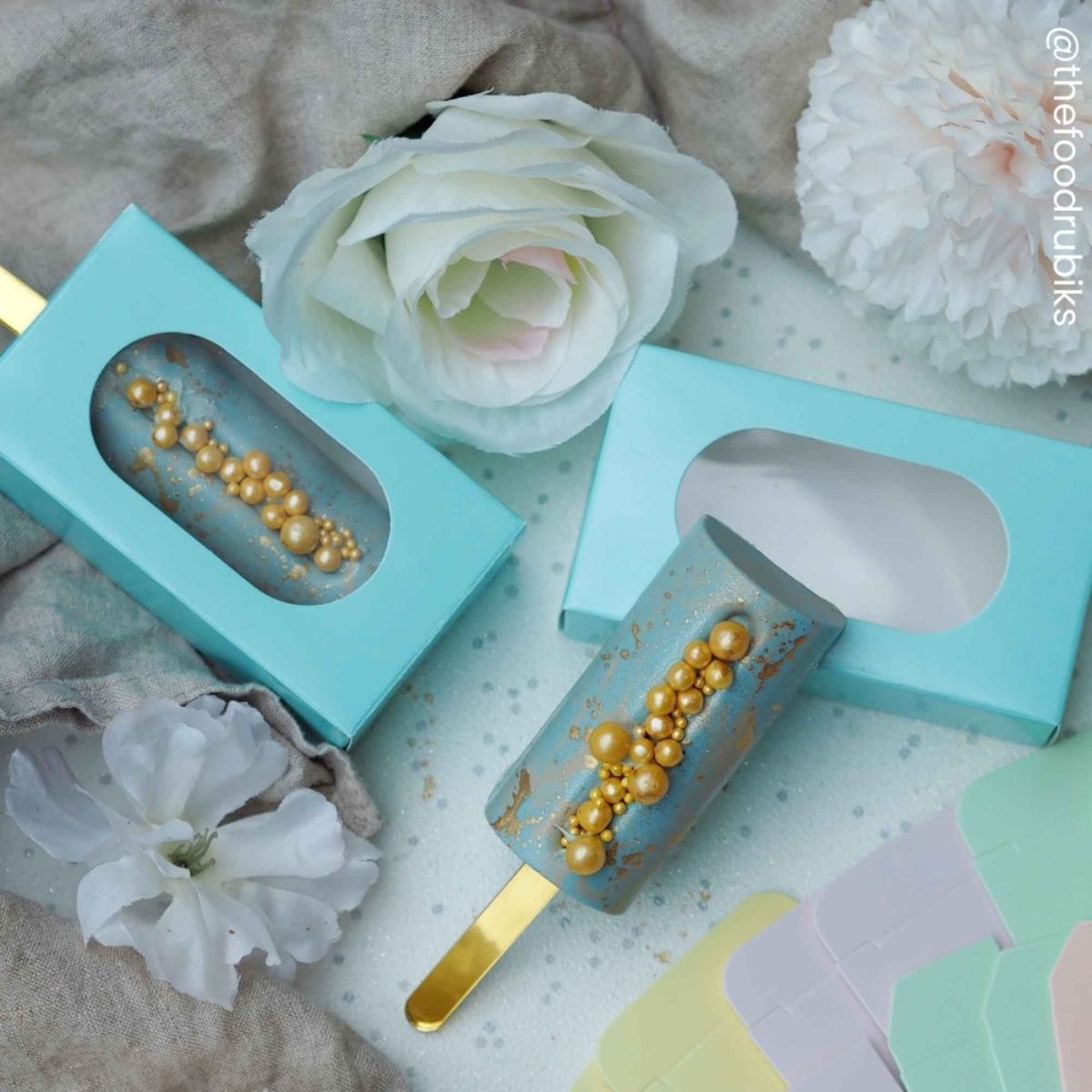 Cakesicle Box 10τμχ  PASTEL BLUE - Κουτιά με παράθυρο για Μίνι Κέικσικλς - Γαλάζιο
