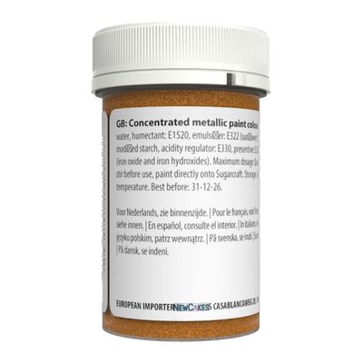 Sugarflair Colour Flex Metallic Paint -DARK GOLD 25g -Μεταλλικό Βρώσιμο Χρώμα Ζωγραφικής -Σκούρο Χρυσό 25ml
