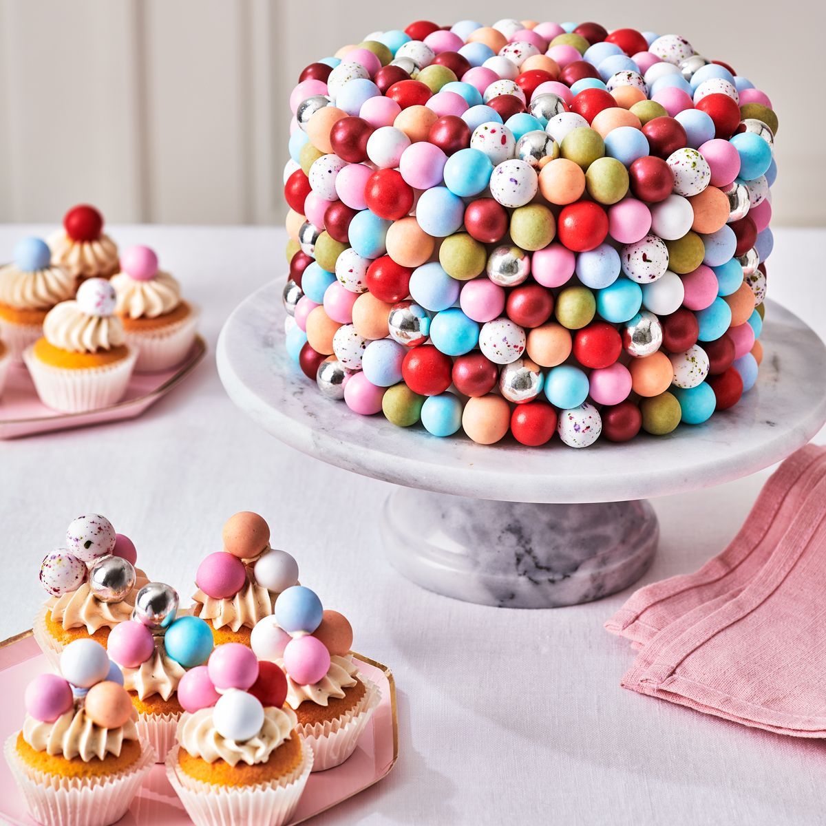 FunCakes Choco Crispy Balls - PEARL PINK 130g - Σοκολατένιες Τραγανές Μεγάλες Πέρλες Ροζ Περλέ