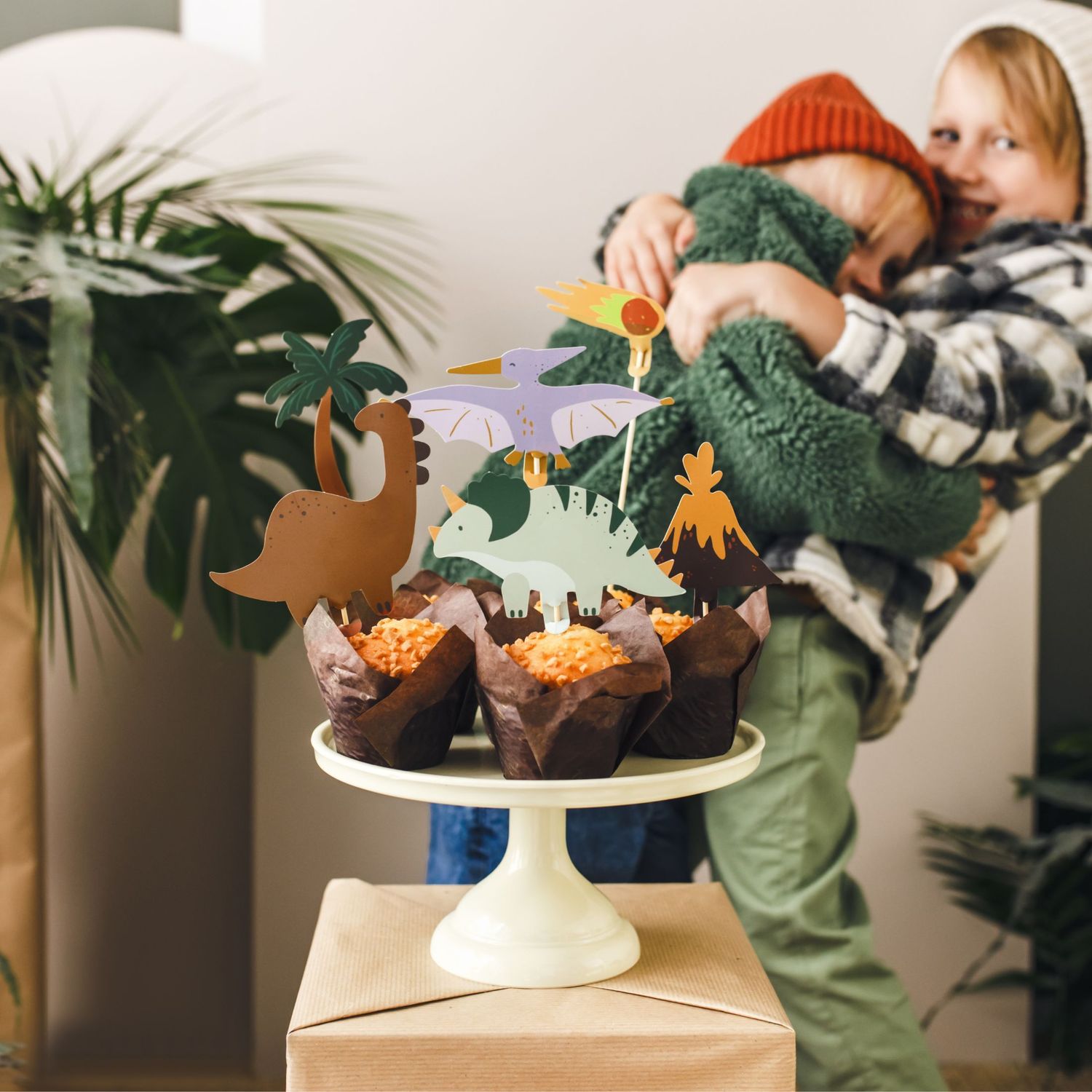 PartyDeco Cake Topper -DINOSAURS 6τμχ - 8-12εκ - Τόπερ με θέμα τους Δεινόσαυρους