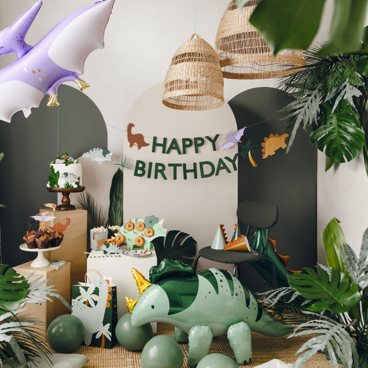 PartyDeco Cake Topper -DINOSAURS 6τμχ - 8-12εκ - Τόπερ με θέμα τους Δεινόσαυρους