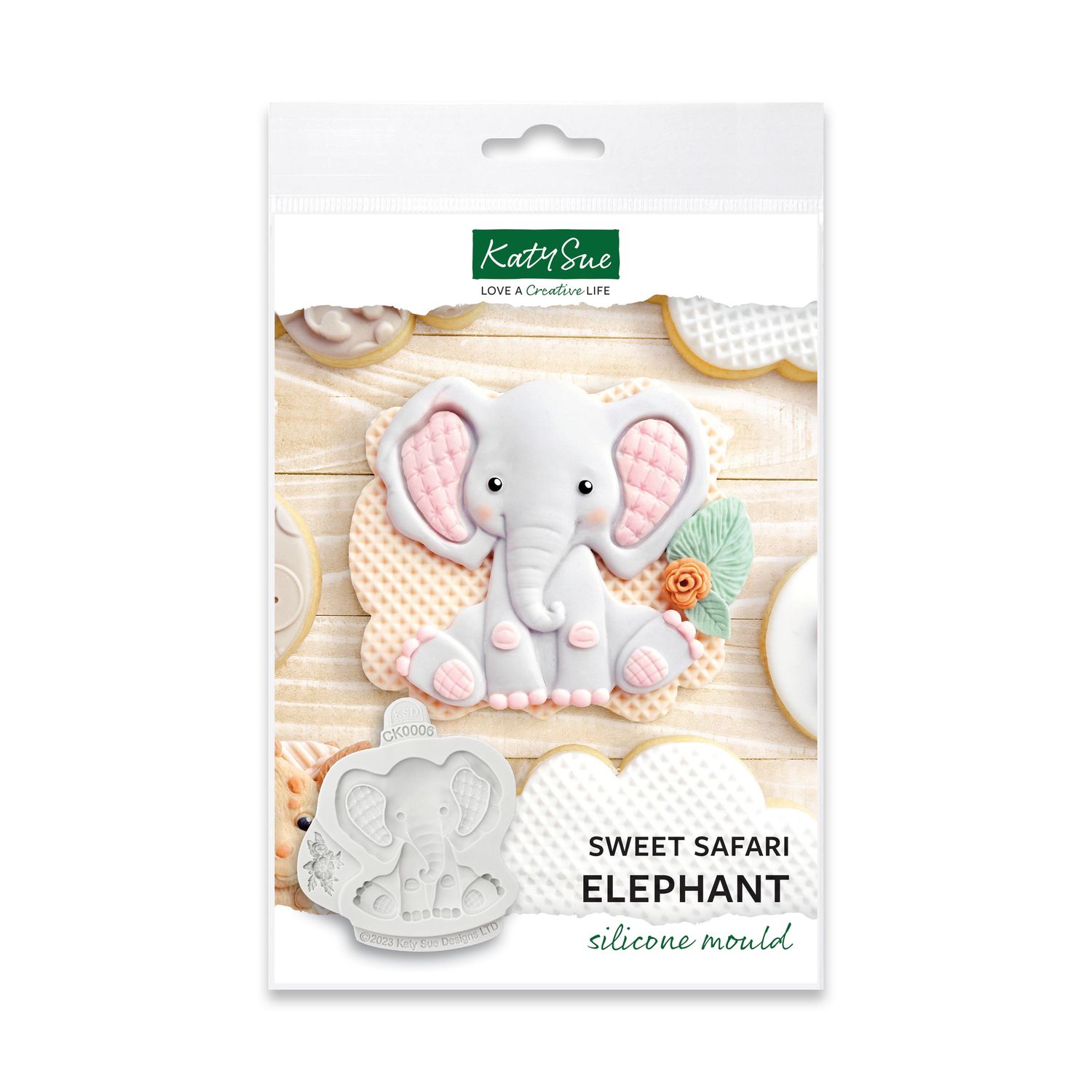 Katy Sue Silicone Mould -SWEET SAFARI ELEPHANT - Καλούπι Σιλικόνης Χαριτωμένο Ελεφαντάκι