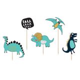 PartyDeco Cake Topper -DINOSAURS DESIGN 2 -5τμχ - 10.5-20εκ - Τόπερ με θέμα τους Δεινόσαυρους