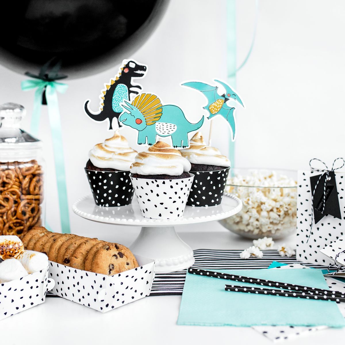 PartyDeco Cake Topper -DINOSAURS DESIGN 2 -5τμχ - 10.5-20εκ - Τόπερ με θέμα τους Δεινόσαυρους