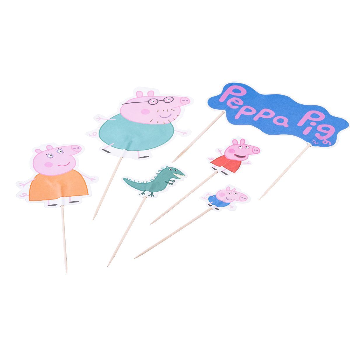 Dr. Oetker Peppa Pig &amp; Family - Cake Toppers 12τμχ - Χάρτινα Τόπερ Πέππα το Γουρουνάκι και Οικογένεια