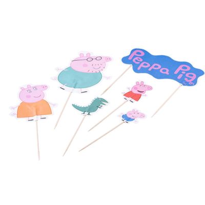 Dr. Oetker Peppa Pig &amp; Family - Cake Toppers 12τμχ - Χάρτινα Τόπερ Πέππα το Γουρουνάκι και Οικογένεια