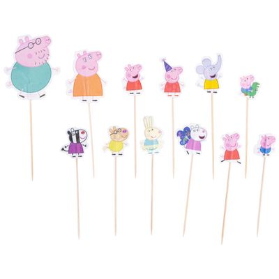 Dr. Oetker Peppa Pig &amp; Friends- Cupcake Toppers 24τμχ - Χάρτινα Τόπερ Πέππα το Γουρουνάκι, Οικογένεια και Φίλοι