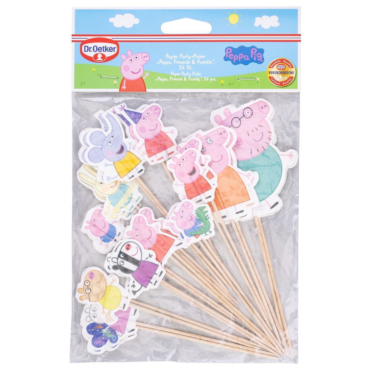 Dr. Oetker Peppa Pig &amp; Friends- Cupcake Toppers 24τμχ - Χάρτινα Τόπερ Πέππα το Γουρουνάκι, Οικογένεια και Φίλοι