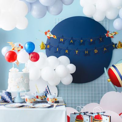 PartyDeco Balloon Cake Topper - AIRPLANE - Τόπερ Αεροπλάνο με μπαλόνια