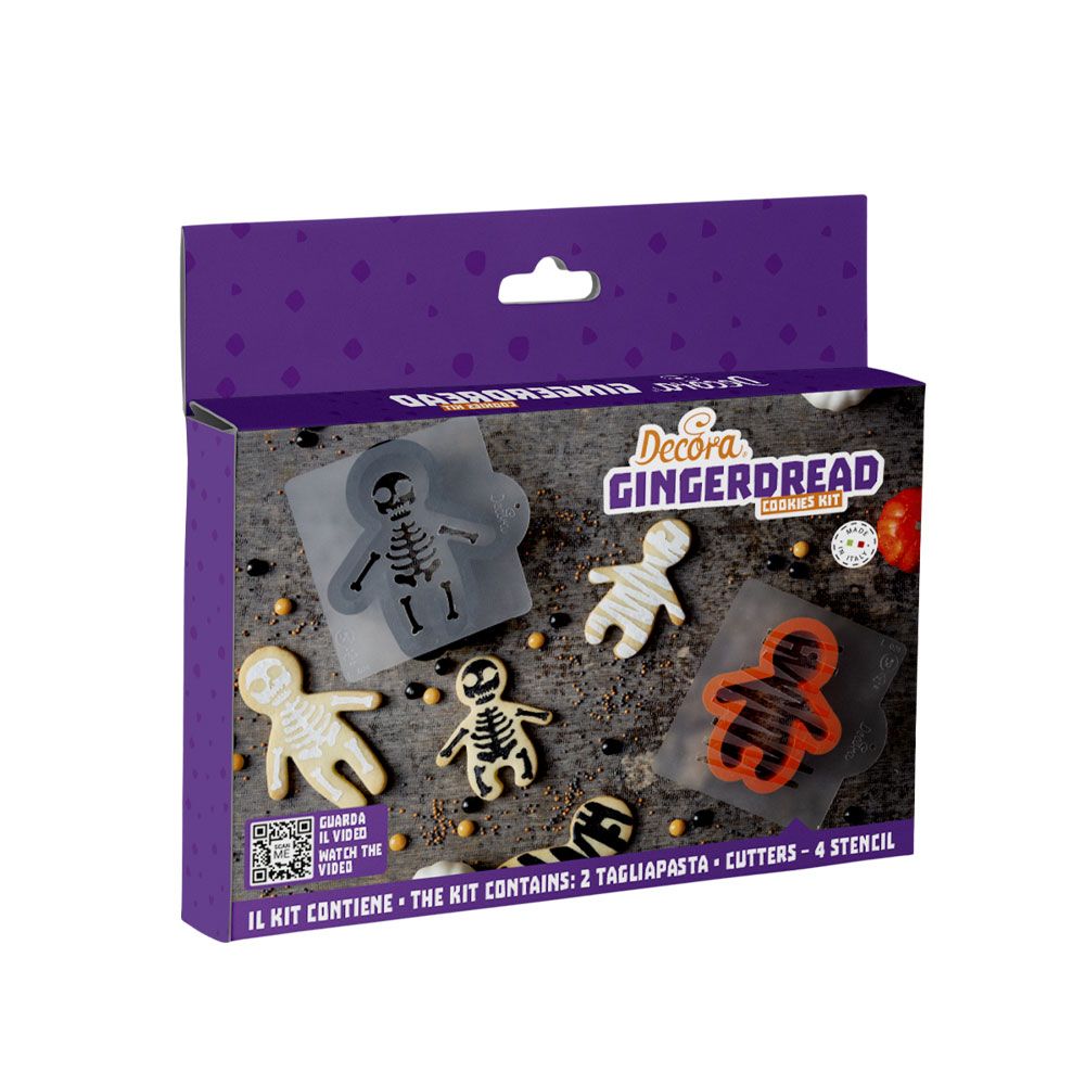 DECORA -HALLOWEEN -Gingerbread Man Cutter and Stencil - Σετ πλαστικά Κουπ πατ Μπισκοτάνθρωπος και Στένσιλ