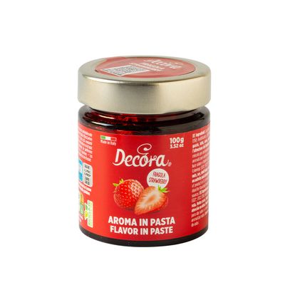 DECORA Flavour Paste -STRAWBERRY -Συμπυκνωμένη Πάστα Φράουλα 100γρ