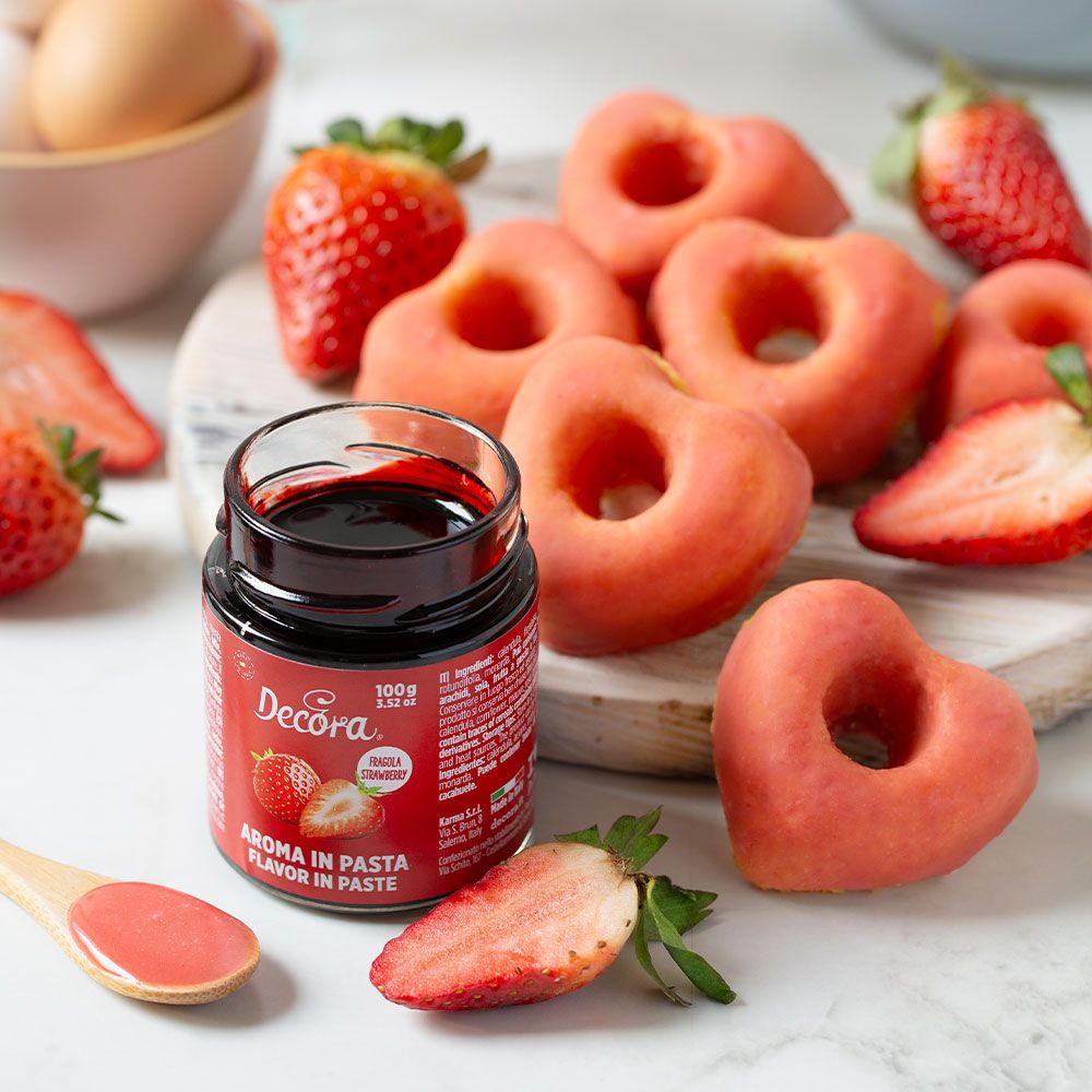 DECORA Flavour Paste -STRAWBERRY -Συμπυκνωμένη Πάστα Φράουλα 100γρ