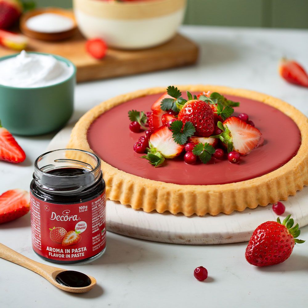DECORA Flavour Paste -STRAWBERRY -Συμπυκνωμένη Πάστα Φράουλα 100γρ