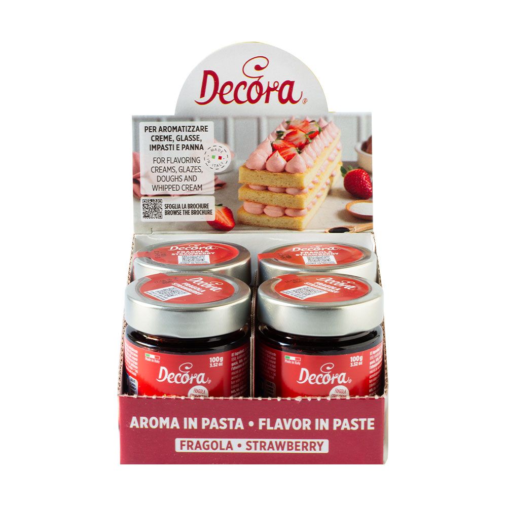 DECORA Flavour Paste -STRAWBERRY -Συμπυκνωμένη Πάστα Φράουλα 100γρ