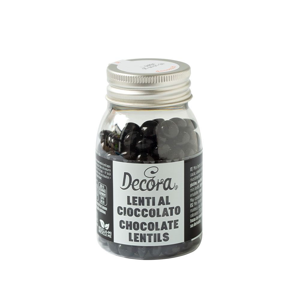 DECORA Chocolate Lentil -BLACK - Κουφετάκια Σοκολάτας Γάλακτος σε Μάυρο 80γρ