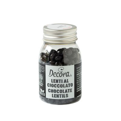 DECORA Chocolate Lentil -BLACK - Κουφετάκια Σοκολάτας Γάλακτος σε Μάυρο 80γρ
