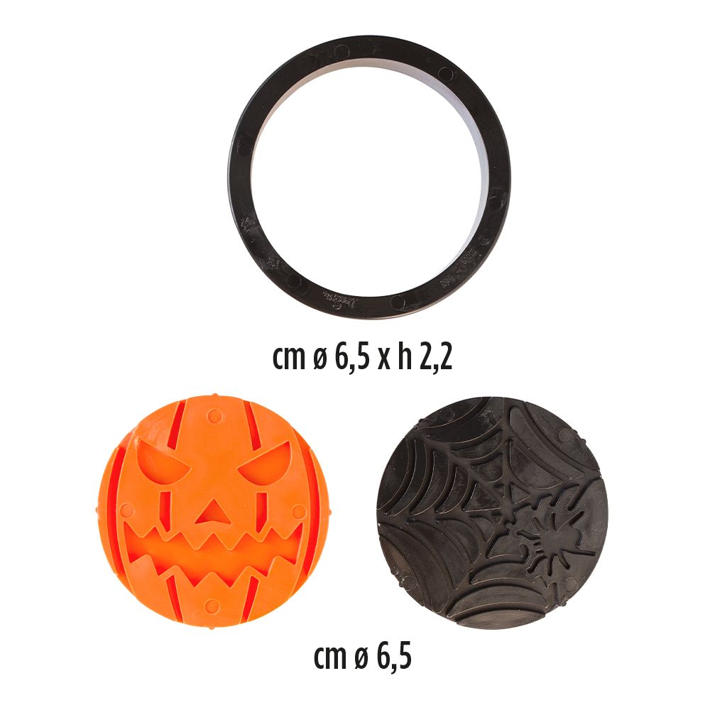 DECORA HALLOWEEN Pumpkin &amp; Web  - Πλαστικό κουπ πατ και 2 Σφραγίδες Κολοκύθα και Ιστός Αράχνης