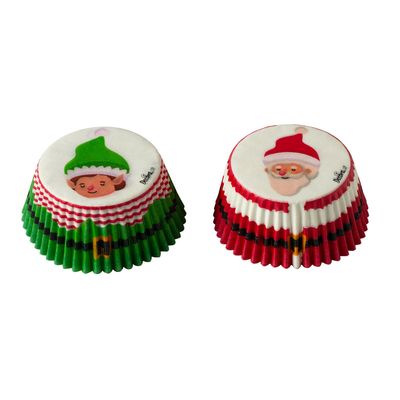 DECORA Cupcake Cases -SANTA&#39;S ELVES -RED &amp; GREEN - Χριστουγεννιάτικες Θήκες Ψησίματος σε Κόκκινο και Πράσινο με Ξωτικά, 36 τεμ