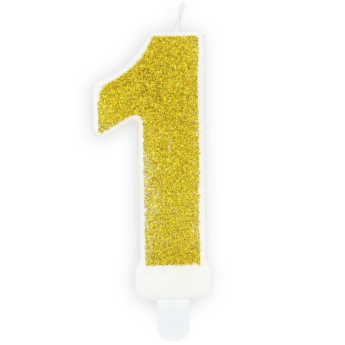 PartyDeco Birthday Candle GOLD Number 1 - Κεράκι Χρυσό Γκλίτερ αριθμός &#39;1&#39;