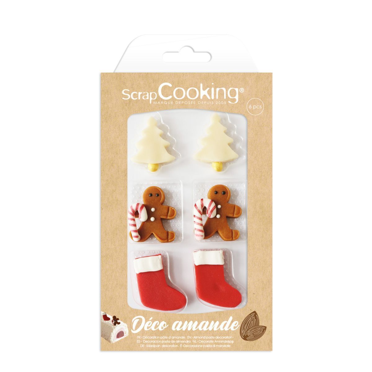 ScrapCooking Marzipan Decorations -SWEET CHRISTMAS 6Τμχ - Βρώσιμα Διακοσμητικά ζαχαρωτά χριστουγεννιάτικα από αμυγδαλόπαστα