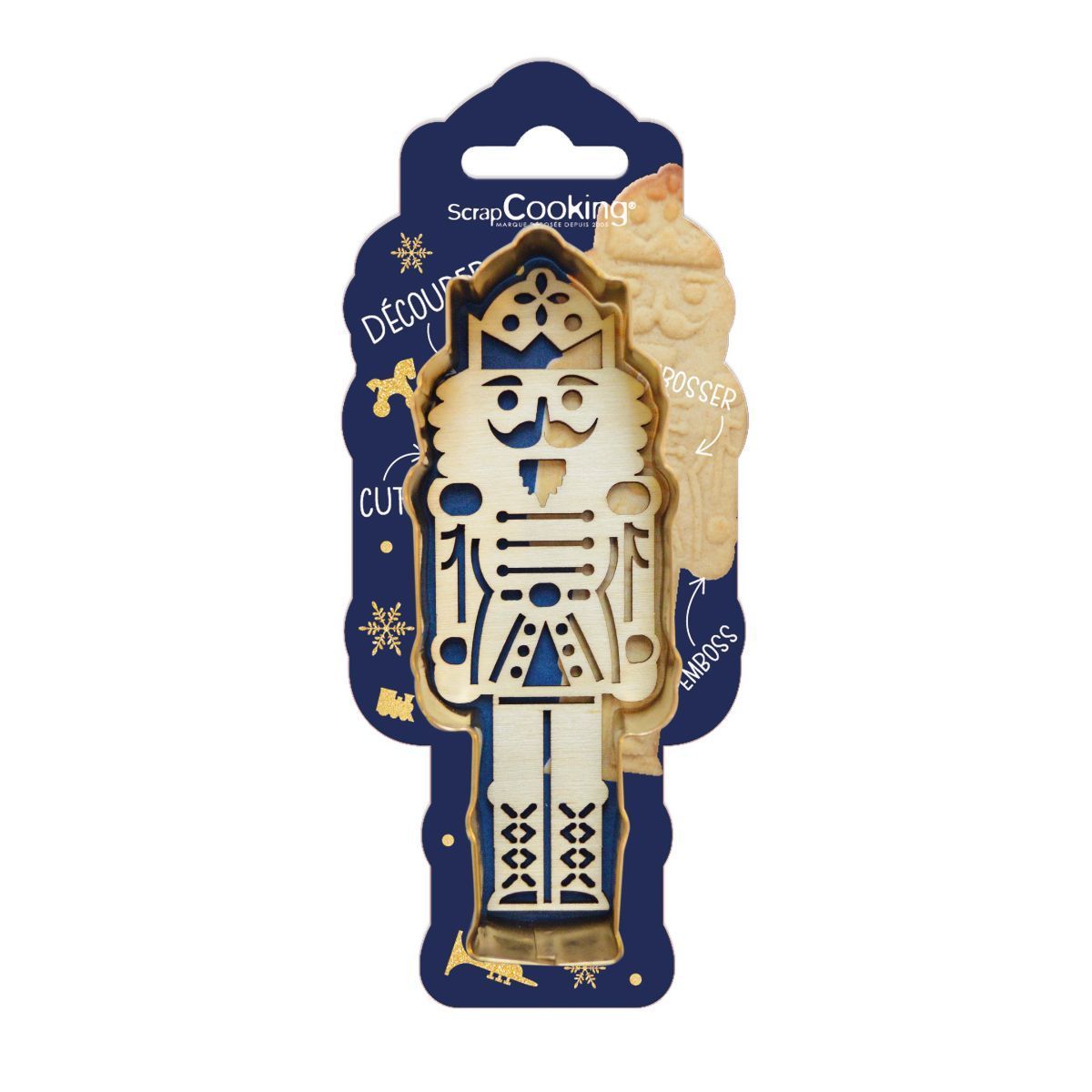 Scrapcooking Cookie Cutter &amp; Wooden Embosser -NUTCRACKER - Μεταλλικό κουπ πατ και ξύλινη σφραγίδα Καρυοθραύστης
