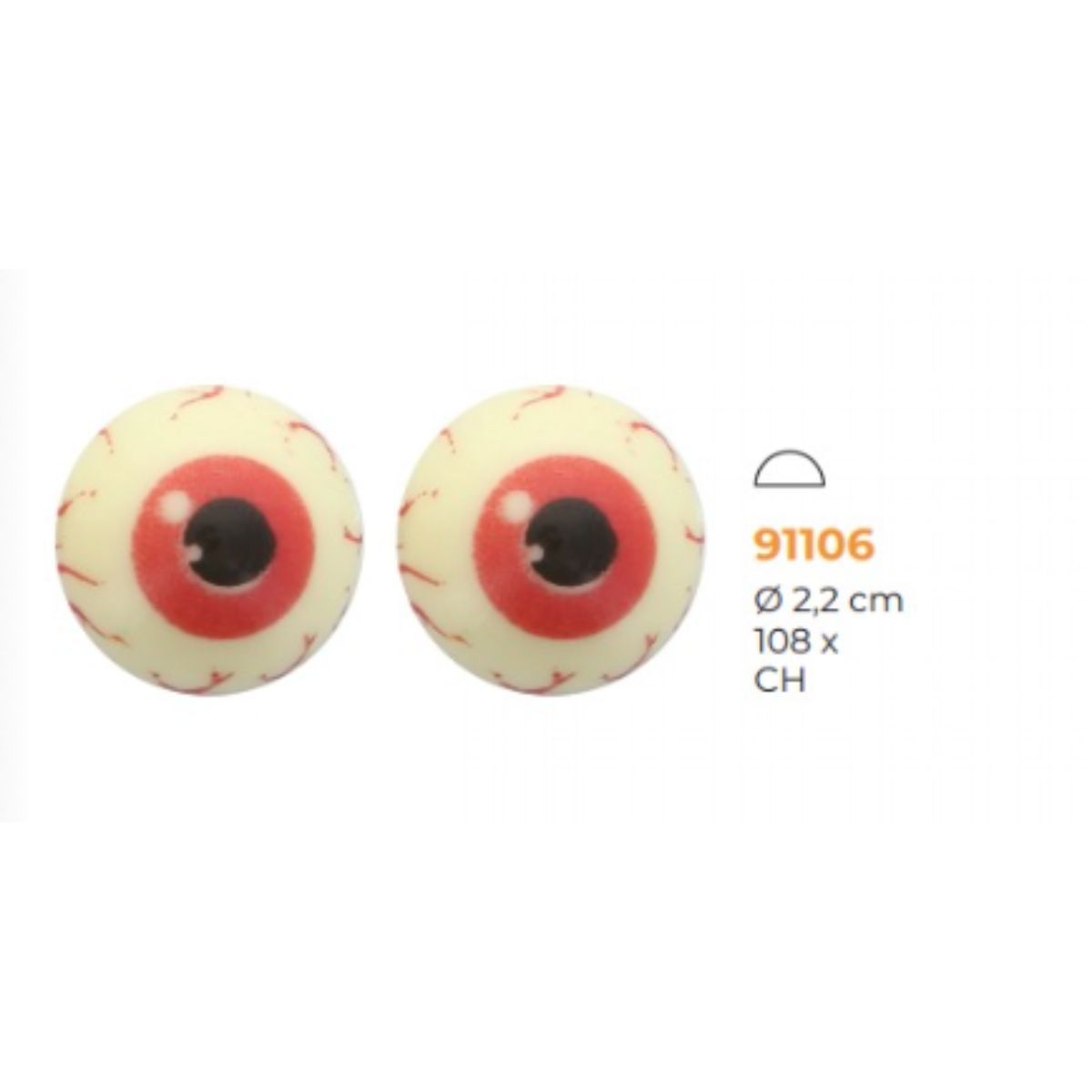 FunCakes Sugar Decorations -ZOMBIE EYEBALLS 25 τμχ - Βρώσιμα Σοκολατένια Τρομακτικά Μάτια