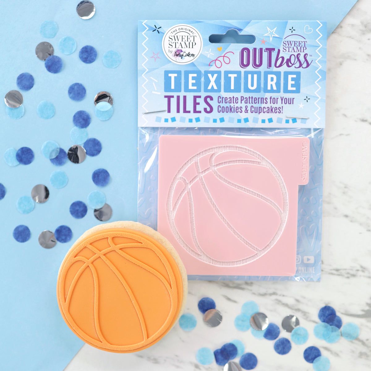 Sweet Stamp -OUTboss Texture Tiles -BASKETBALL - Σφραγίδα Μπάλα του Μπάσκετ