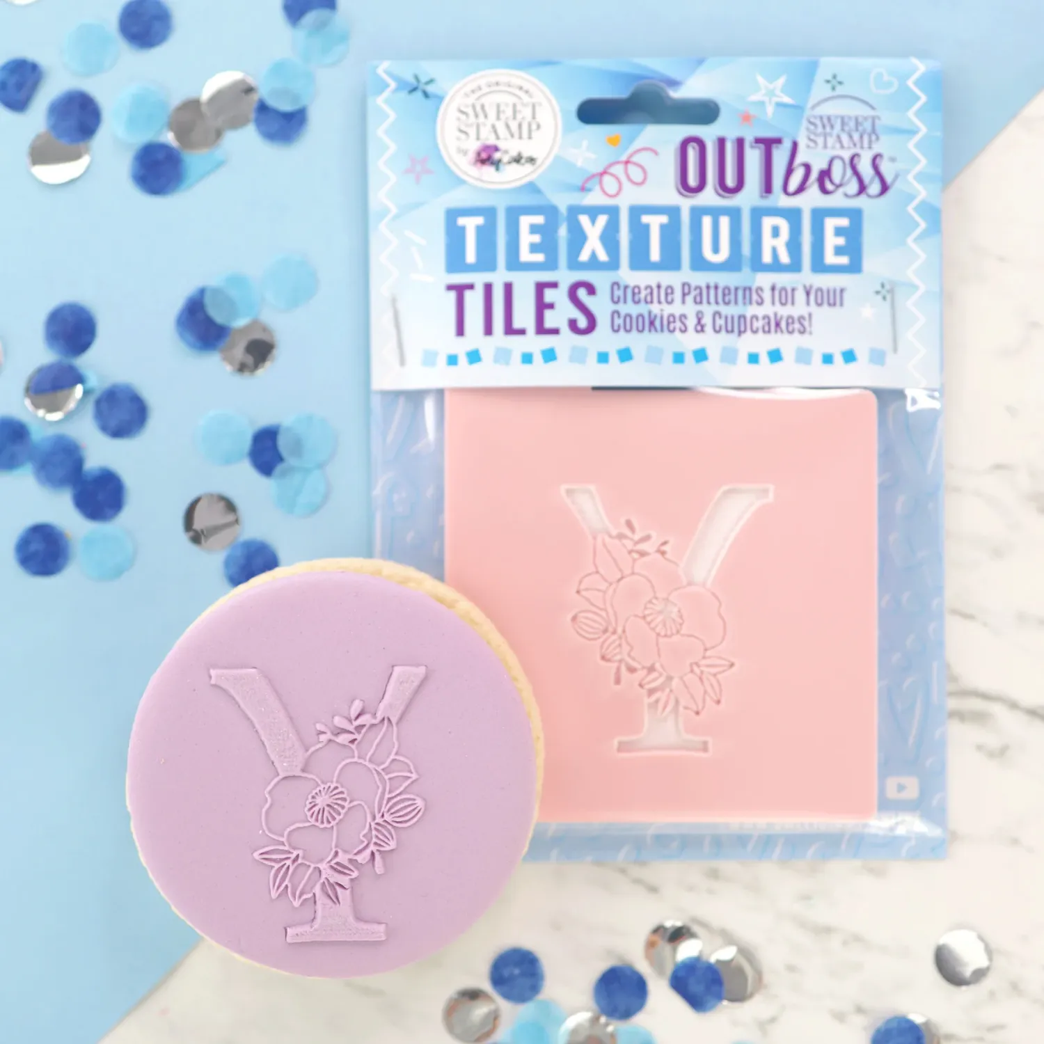 Sweet Stamp -Texture Tile -Monogram Floral -&#39;Y&#39; - Σφραγίδα Μονόγραμμα με λουλούδια &#39;Y&#39;