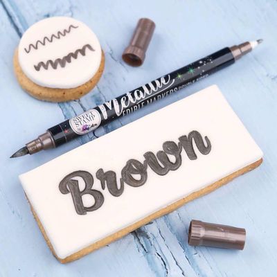 Sweet Stamp Edible Pen -METALLIC BROWN -Βρώσιμος Μαρκαδόρος σε Μεταλλικό Καφέ με 2 άκρες