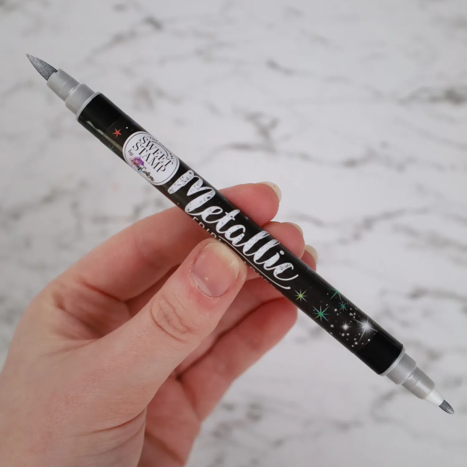 Sweet Stamp Edible Pen -METALLIC GREY-Βρώσιμος Μαρκαδόρος σε Μεταλλικό Γκρι με 2 άκρες