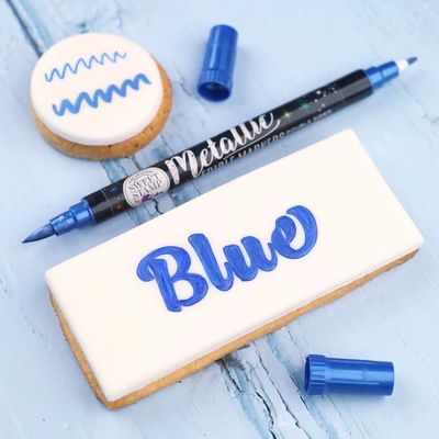 Sweet Stamp Edible Pen -METALLIC BLUE -Βρώσιμος Μαρκαδόρος σε Μεταλλικό Μπλε με 2 άκρες