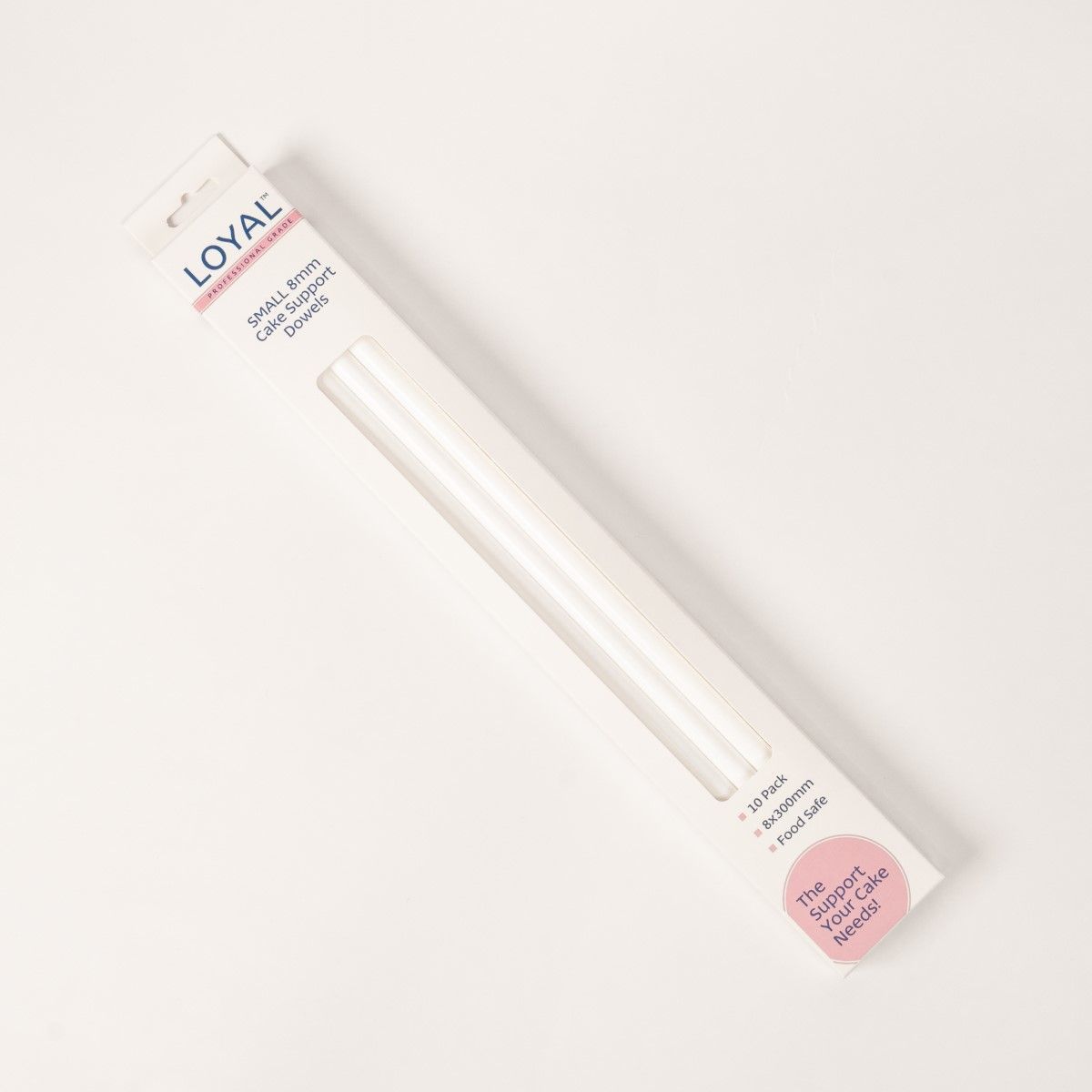 LOYAL Cake Dowels - Heavy Duty 10τμχ -SMALL (8mm) - Σετ 10τεμ Μικροί Κούφιοι Πλαστικοί Πείροι/Κολώνες Στήριξης Βαρέως Τύπου