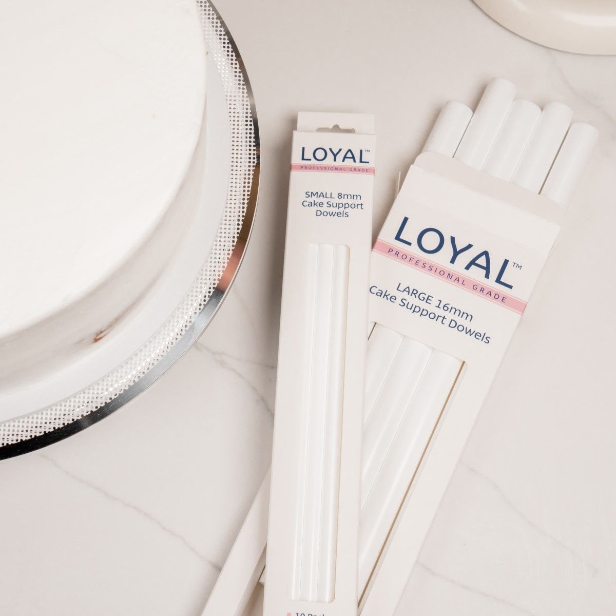 LOYAL Cake Dowels - Heavy Duty 10τμχ -SMALL (8mm) - Σετ 10τεμ Μικροί Κούφιοι Πλαστικοί Πείροι/Κολώνες Στήριξης Βαρέως Τύπου